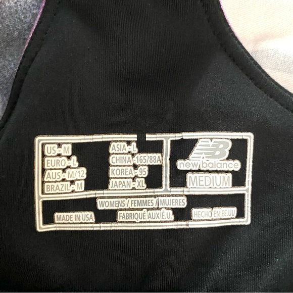 New Balance Womens Athletic Purple Floral Tank Top  Built In Bra Sz Medium - Picture 4 of 9